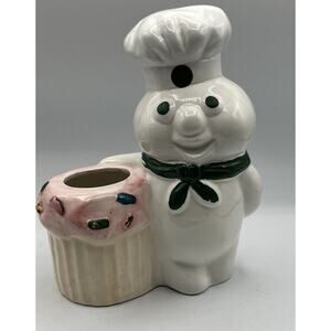 Figurine Official Pillsbury Dough boy with Open Cupcake Attached No Top 1992